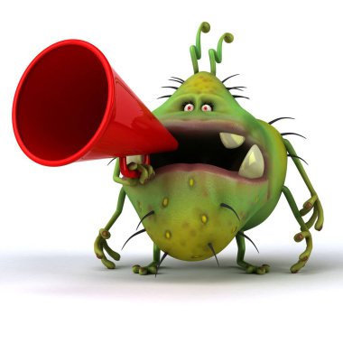 Eğlenceli mikrop çizgi film karakteri 