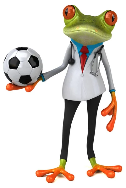 ボールとカエルの医者 3Dイラスト — ストック写真