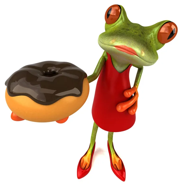 Fun Frog Donut Illustration — Stock Photo, Image