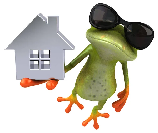 Fun Frog House Illustration — Stock Photo, Image