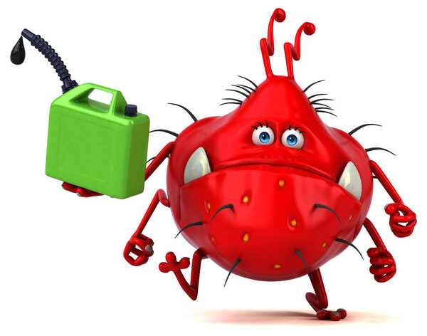 Fun germ with oil - 3D Illustration