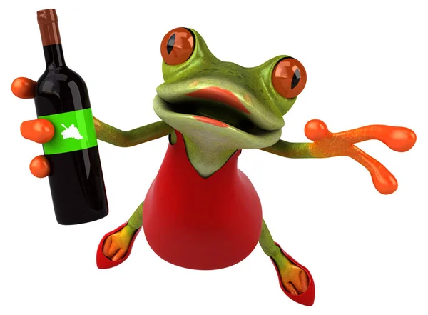 Şaraplı Eğlenceli Kurbağa Görüntü — Stok fotoğraf