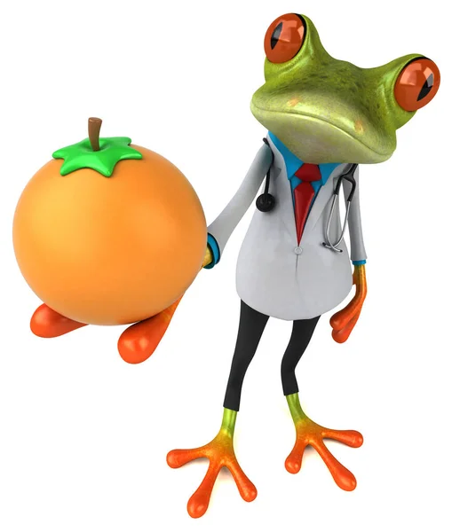 Grodläkare Med Orange Illustration — Stockfoto