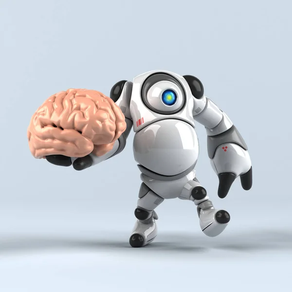 Robô Grande Com Cérebro Ilustração — Fotografia de Stock