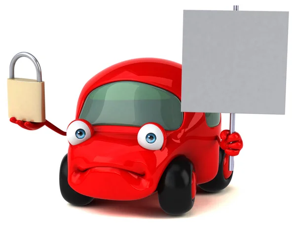 Leuke Auto Met Slot Illustratie — Stockfoto