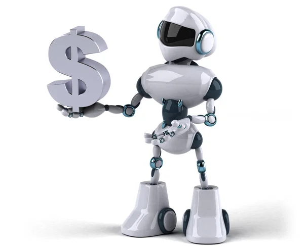 Robot Segurando Sinal Dólar — Fotografia de Stock