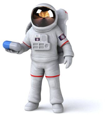 Hap ile Eğlenceli astronot - 3d İllüstrasyon