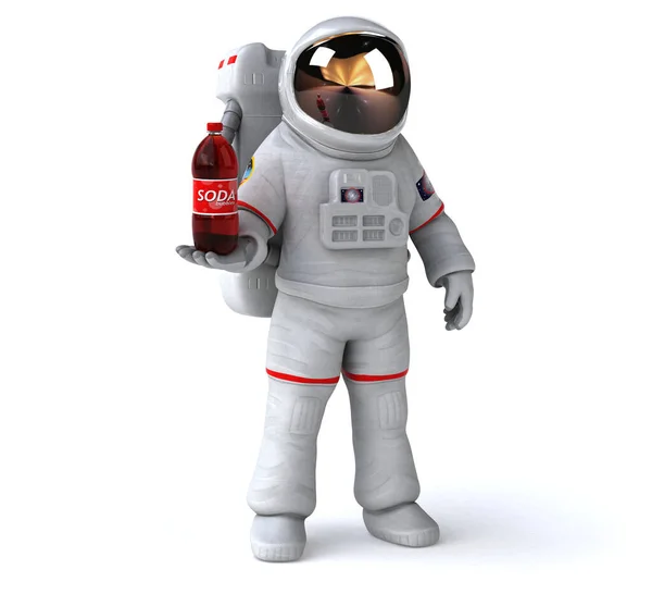 Astronaute Amusant Avec Soda — Photo