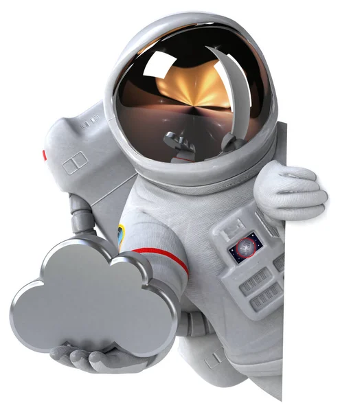 雲のある楽しい宇宙飛行士 — ストック写真