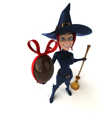 Seksi cadı ile yumurta - 3d çizim