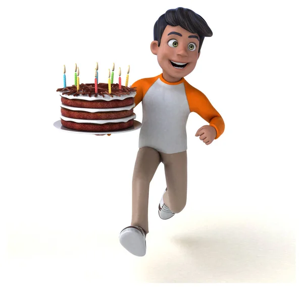 Fun Cartoon Asian Teenager Cake — Stock Photo, Image