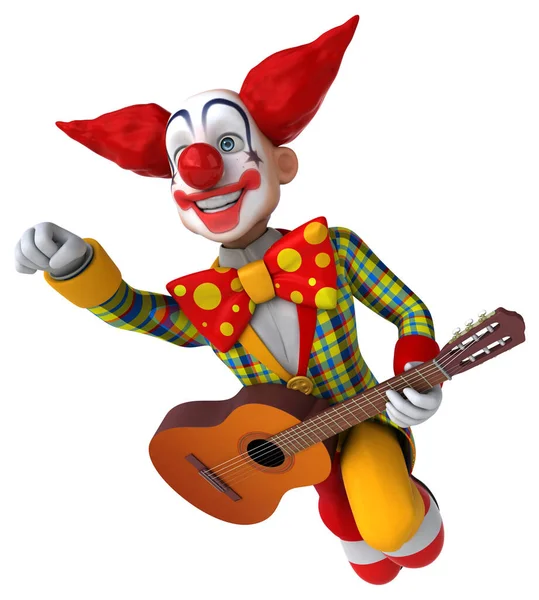 Clown Amusant Guitare Illustration — Photo