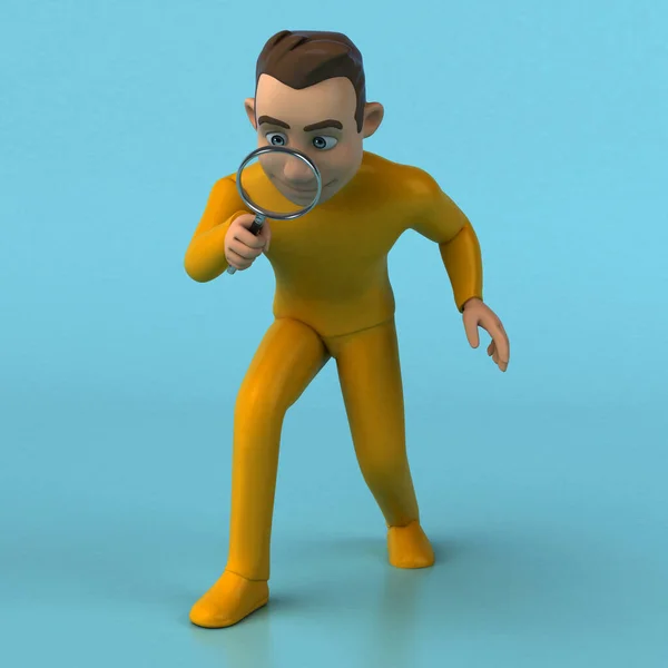 Eğlenceli Boyutlu Çizgi Film Sarı Karakteri — Stok fotoğraf