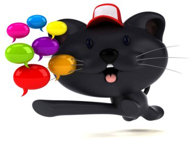 Kabarcıklı eğlenceli kedi - 3D Görüntü