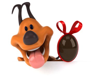 Yumurtalı eğlenceli köpek - 3D İllüstrasyon