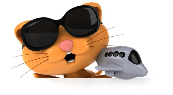 Fun Cat Plane Illustration — Stock Photo, Image