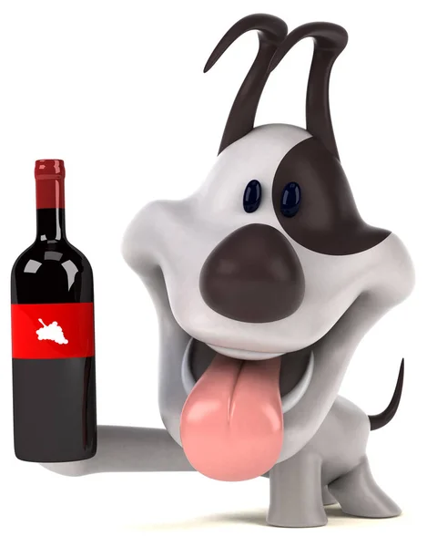Fun Dog Wine Illustration — Stock Photo, Image