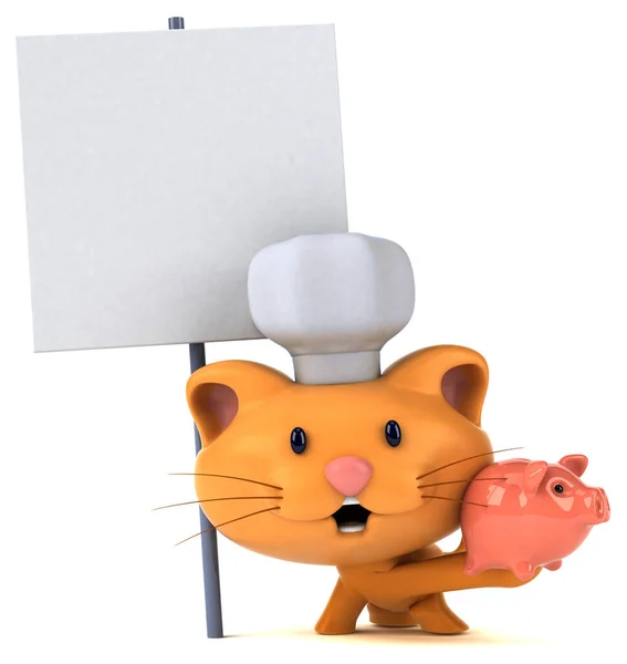 Fun Cat Piggy Bank Illustration — Stock Photo, Image