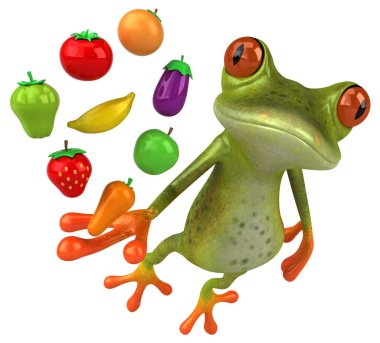 Gıda - 3d çizim ile eğlenceli kurbağa