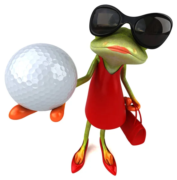 玩具球的青蛙 3D图解 — 图库照片