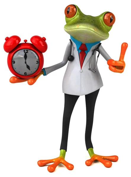 Froschdoktor Mit Uhr Illustration — Stockfoto