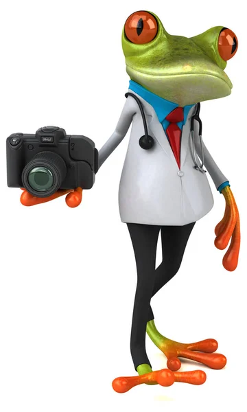 Frog Γιατρός Κάμερα Εικονογράφηση — Φωτογραφία Αρχείου