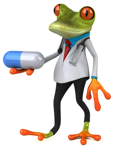 Froschdoktor Mit Pille Illustration — Stockfoto