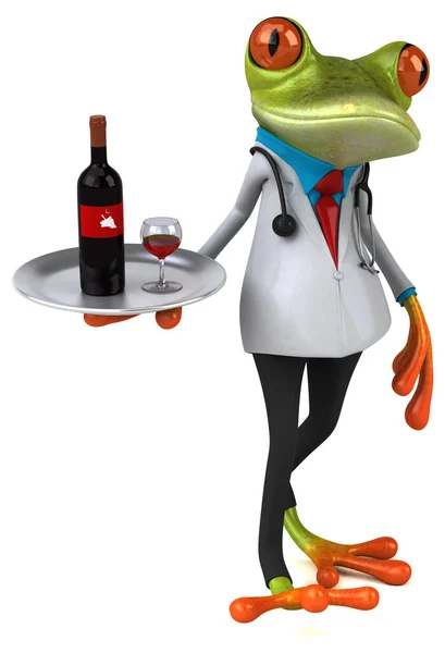 Şaraplı Kurbağa Doktor Boyutlu Resim — Stok fotoğraf