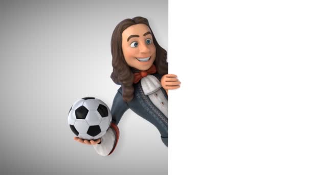 Animation Eines Cartoon Mannes Historischen Barockkostüm Mit Ball — Stockvideo