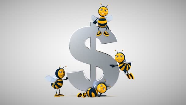 Abejas Divertidas Lado Dólar — Vídeo de stock