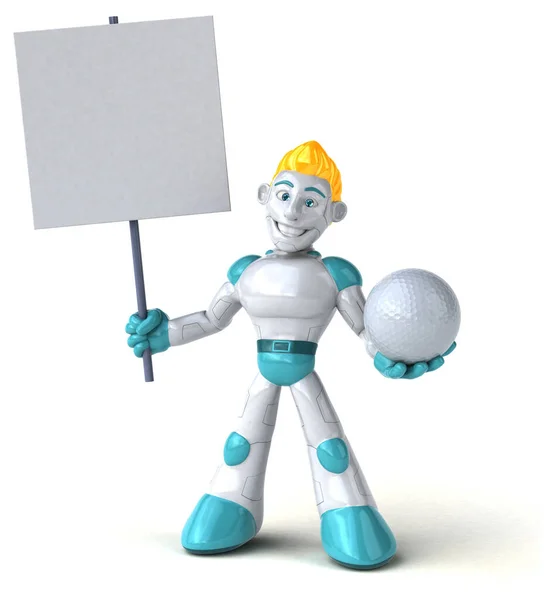 Robot Med Boll Illustration — Stockfoto