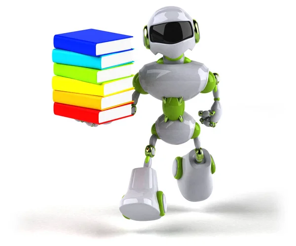 Зелений Робот Книгами Ілюстрація — стокове фото