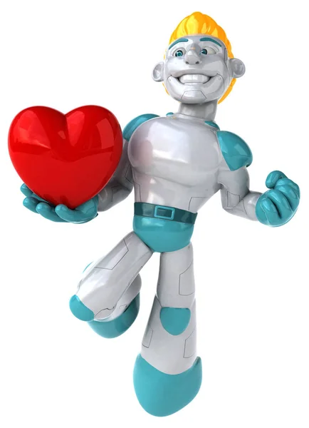 Robot Met Hart Illustratie — Stockfoto