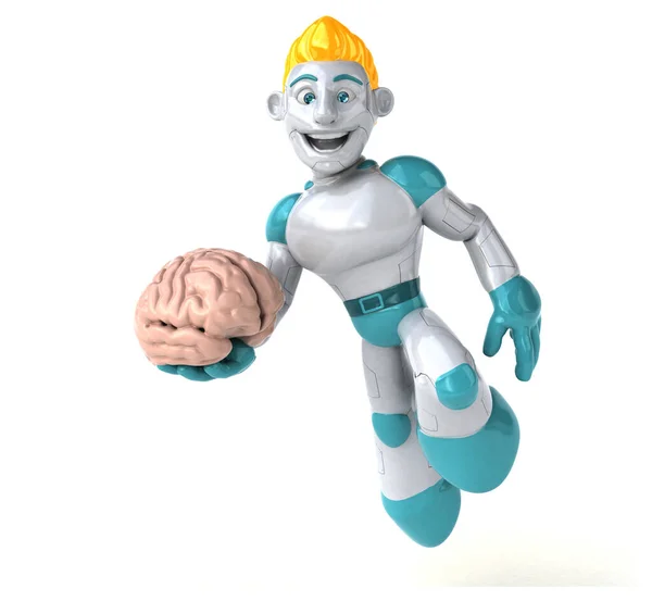 Robot Met Hersenen Illustratie — Stockfoto