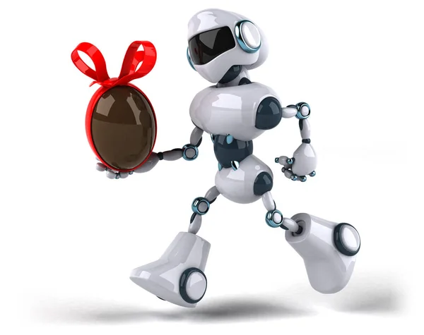 Robot Con Huevo Pascua —  Fotos de Stock