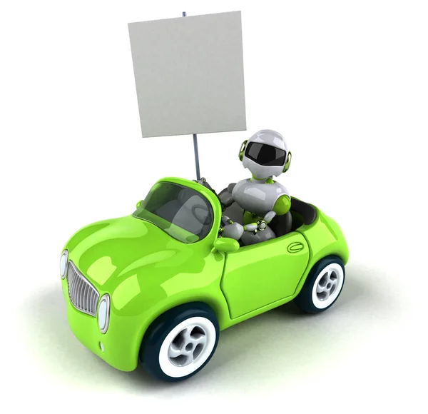 Robot Verde Auto Illustrazione — Foto Stock