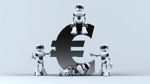 Robôs Divertidos Lado Euro — Fotografia de Stock