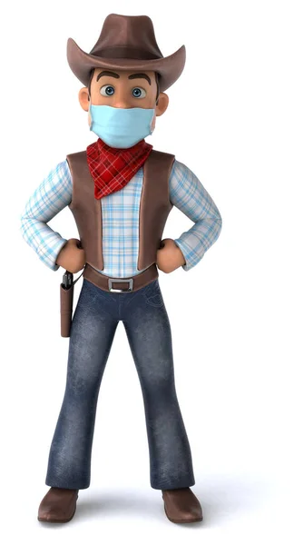 Illustration Cartoon Character Cowboy Mask — Stock Photo, Image