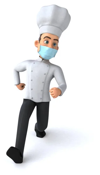 Illustrazione Uno Chef Personaggio Dei Cartoni Animati Con Una Maschera — Foto Stock
