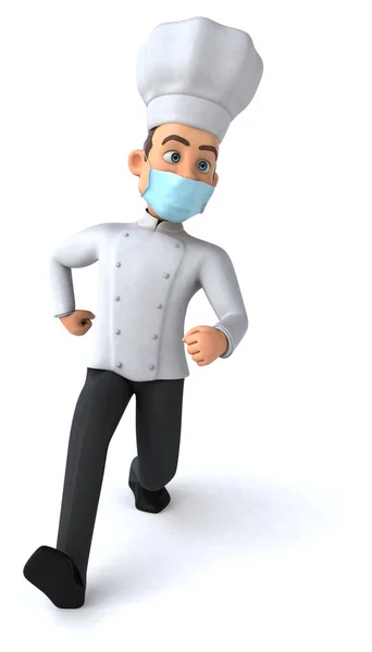 Illustratie Van Een Stripfiguur Chef Met Een Masker — Stockfoto