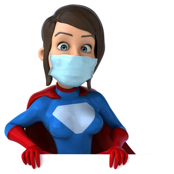 Ilustração Uma Personagem Desenho Animado Super Mulher Com Uma Máscara — Fotografia de Stock