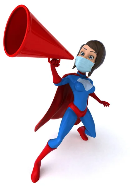 Illustratie Van Een Stripfiguur Super Vrouw Met Een Masker — Stockfoto