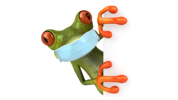 Animation Une Grenouille Avec Masque — Video