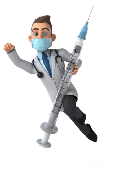 Illustration Cartoon Character Doctor Mask — Stock Photo, Image