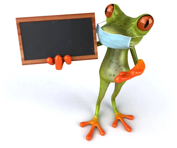 带蒙面板青蛙的3D图像 — 图库照片