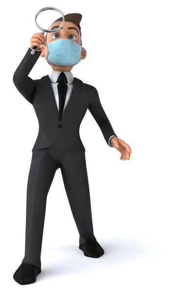 Illustratie Van Een Cartoon Karakter Zakenman Met Een Masker — Stockfoto