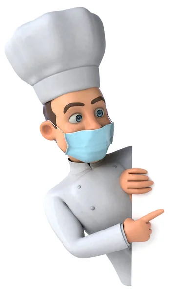 Illustration Cartoon Character Chef Mask — Stock Photo, Image