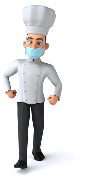 Illustratie Van Een Stripfiguur Chef Met Een Masker — Stockfoto