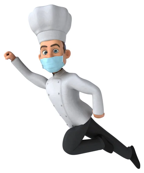 Illustratie Van Een Stripfiguur Chef Met Een Masker — Stockfoto