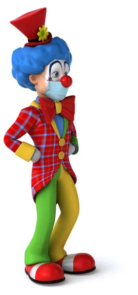 Ilustracja Postaci Kreskówki Clown Maską — Zdjęcie stockowe